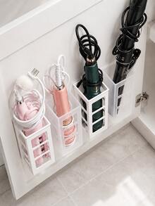 Wall-Mounted Hair Tool Storage Rack, No-Drill Curling Iron Straightener Comb Hair Dryer Storage Box, Bathroom Cabinet Door Built-In Shelf, Cord Organizer - Multicolor - View 5