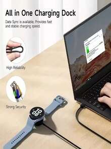 適用於 Galaxy Watch 8/7/6/5pro/5/4/3 Active 2 的磁吸式無線充電器，可攜式手錶快速充電底座 - 查看 4