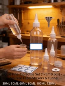 1/5/10個 空塑膠可擠壓滴瓶、洗瓶、液體包裝容器，30ml/50ml/60ml/100ml/120ml容量，適用於化妝品包裝、美容沙龍、旅行、噴霧瓶、迷你香水、旅行分裝瓶 - 無色 - 查看 3