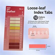 1pc Gradient Color Index Tab Sticky Notes, Reusable Writable Page Marker Flags With Ruler, Loose-Leaf Notebook Divider Labels, Multi-Color Book Marking Stickers, Suitable For Office, School, Journal Classification School Supplies - one-size - View 13