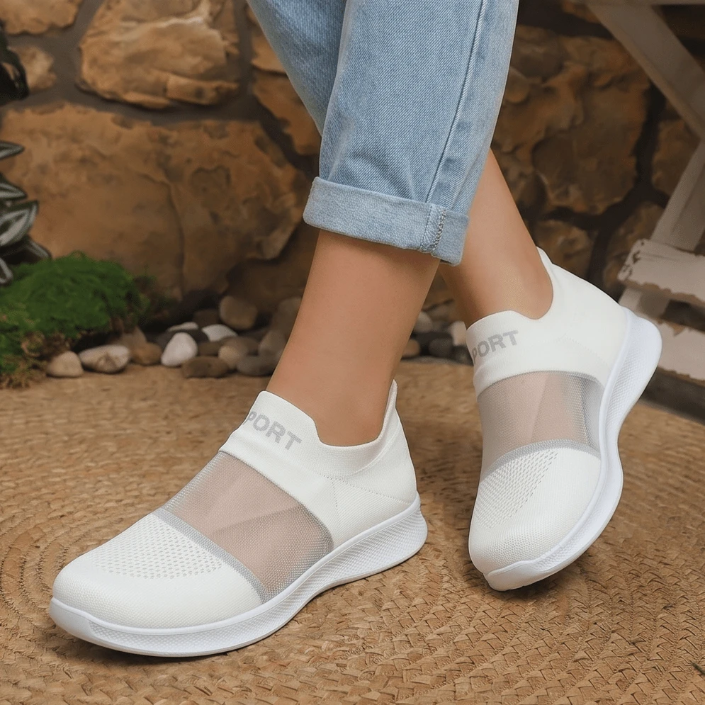 Women's Quick-Dry Water Shoes, Breathable Knitted Mesh, Non-Slip Barefoot Diving Shoes, Gradient Sole, Suitable For Beach, Swimming, Yoga, Casual - 1688 Fish Silk White - View 1