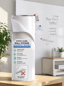 1 Roll Self-Adhesive Whiteboard Wall Sticker, Plastic Message Board, Suitable For Painting/Office/Home Decor, Ideal For Home, School, Office Large Wall Decoration, Durable Plastic Material - Multicolor - View 2