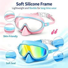 1/2 Packs Kids Swimming Goggles With Nose Clip, Suitable For Children Aged 3 To 14, Wide Field Of View, Anti-Fog, UV Protection, First Day Of School - Multicolor - View 6