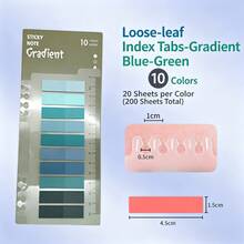 1pc Gradient Color Index Tab Sticky Notes, Reusable Writable Page Marker Flags With Ruler, Loose-Leaf Notebook Divider Labels, Multi-Color Book Marking Stickers, Suitable For Office, School, Journal Classification School Supplies - one-size - View 12
