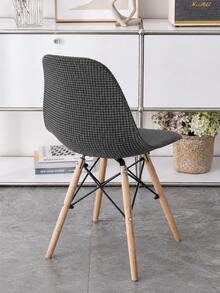 1pc Minimalist Solid Color Removable Washable All-Season Corn Velvet Elastic Curved Shell Chair Cover - Dark Grey - View 4