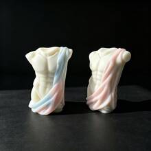 1pc Silicone Candle Mold Human Body Shape DIY Sexy Female Soap Plaster Making Tool Muscular Man Home Decor Candlelight Dinner Aromatherapy Candle Making Creative Gift - White - View 2