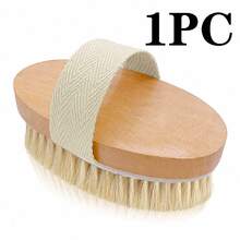 1/2pcs Dry Body Brush - Improve Skin Health & Beauty - Natural Bristles - Removes Dead Skin & Toxins, Improves Cellulite, Boosts Lymphatic Function, Exfoliates, Stimulates Blood Circulation, Home Bathroom Decor, Autumn, Back To School - Oval Brush - View 11
