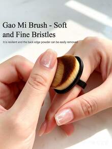Adjustable Finger Ring Nail Dust Brush, Soft Gradient Bristle Nail Powder Cleaning Brush, Portable Nail Tool For Removing Nail Debris, Comfortable Finger Ring Design Nail Powder Application Brush, Professional Salon DIY Nail Supplies - Multicolor - View 3