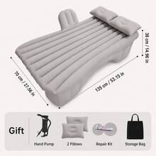 Inflatable Car Rear Seat Mattress, Thickened Foldable Portable Comfortable Sleeping Pad With Pump, 2 Pillows, Storage Bag, Patch Kit, Essential Outdoor Gear For Medium SUV, Truck, Summer Vacation, Camping, Hiking, Road Trip - Car Air Mattress - View 14