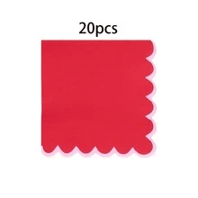 20/40/80pcs Wavy Edge Cocktail Napkins, Red & Pink Contrast Border Decorative Dinner Napkins, 6.5 Inch Large Capacity, Suitable For Wedding, Bridal Shower, Valentine's Day, Birthday Party Table Decor, Unisex - Pink - View 9