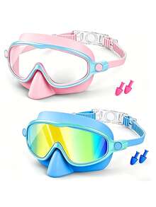 1/2 Packs Kids Swimming Goggles With Nose Clip, Suitable For Children Aged 3 To 14, Wide Field Of View, Anti-Fog, UV Protection, First Day Of School - Multicolor - View 10