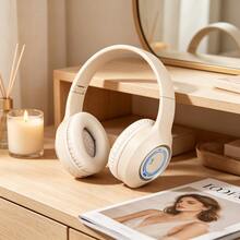 New Foldable Wireless Headphones With HIFI Stereo Bass, Fully Encapsulating Ear Design, Long Battery Life, Budget-Friendly Gift, Fashion , Compatible With Smartphones And Gamepads, Low Latency, Sweatproof With Microphone - Apricot - View 12