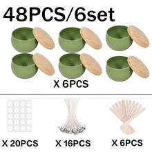 HIZTGHC 48pcs All-In-One DIY Candle Making Kit, Includes 6 Sturdy Candle Jars With Wood Grain Lids, Complete Handmade Accessories, Suitable For Beginners To Make Handmade Scented Candles, Seasonal Holiday Decorations And Birthday Party Decor - 48pcs/Set - View 12