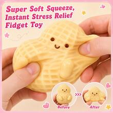 1/3pcs Cute Peanut Shaped Squeeze Toy, Children's Day Gift, Classroom Reward, Party Favor, Office Toy, Desk Decor, Playable During Work, Perfect Children's Birthday Gift, Suitable For Any Holiday Worldwide - Multicolor - View 3