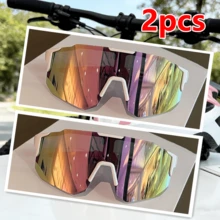 Lunettes de sport mode unisexes, idéales pour le cyclisme, l'entraînement et la compétition en plein air, y compris le vélo/la moto, la conduite, les activités de plein air, le marathon, combinant la mode et la fonctionnalité, accessoires de cyclisme, lunettes/lunettes de protection de cyclisme - Multicolore - Voir 15