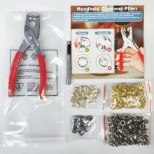 1套金屬雞眼扣、墊圈、打孔器與雞眼鉗工具組，適用DIY帆布修補與安裝，12mm雞眼扣套組，DIY手工藝、皮革、皮帶、鞋子與雞眼工具組，完美適用人造皮革、衣物、皮帶與包包的縫製項目 - A - 查看 7