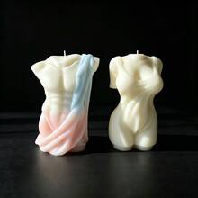 1pc Silicone Candle Mold Human Body Shape DIY Sexy Female Soap Plaster Making Tool Muscular Man Home Decor Candlelight Dinner Aromatherapy Candle Making Creative Gift - White - View 1
