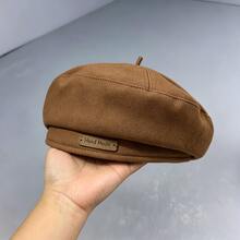 1/2 piezas - Boina francesa de gran tamaño para mujer, boina de mezcla de lana vintage de moda, gorro de artista suave que estiliza el rostro, versátil y elegante para otoño e invierno - Multicolor - Ver 5