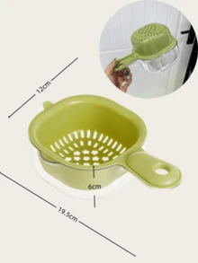 Máy sấy trái cây, rổ rau củ, rổ thoát nước có tay cầm gấp và nắp đậy, bát thoát nước cho hộp bảo quản trái cây và rau củ tươi, màu nâu, hồng, xanh dương, tím, xanh lá và thìa trắng. - Nhiều màu - Xem 13