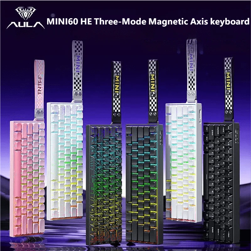 AULA Magnetic Axis Keyboard And Mouse Combo, Low Latency Wireless Mechanical Keyboard With RGB Backlight, Customizable Bluetooth FPS Gaming Keyboard, Three-Mode Wired/Bluetooth/Wireless Mouse