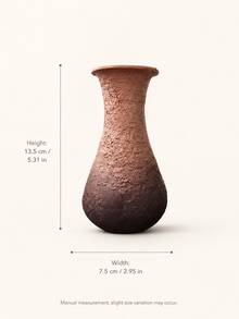 棕色紋理裝飾花瓶，鄉村波西米亞風花瓶，適用於蒲葦草與乾燥花，農舍風桌面中心裝飾，客廳層架壁爐架玄關居家裝飾 - 1PC - 查看 11
