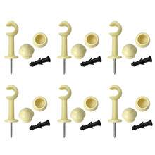 Kit With 6 Simple Curtain Rod Supports Pair With 19mm End - STRAW - View 12