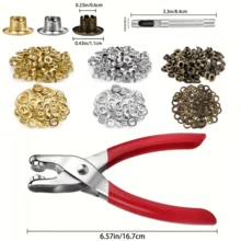 1套金屬雞眼扣、墊圈、打孔器與雞眼鉗工具組，適用DIY帆布修補與安裝，12mm雞眼扣套組，DIY手工藝、皮革、皮帶、鞋子與雞眼工具組，完美適用人造皮革、衣物、皮帶與包包的縫製項目 - A - 查看 9