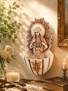Elegant Wall-Mounted Decorative Resin Holy Water Basin, Suitable For Church, Home, And Room Decoration. - Multicolor - View 11