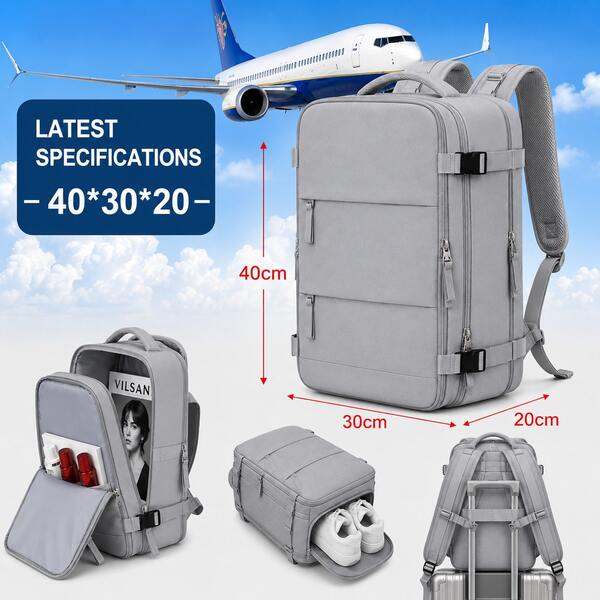 Ryanair Carry-On Bag - 40 X 20 X 30 Cm (15.75 X 7.87 X 9.84 In), New Size, Best-Selling Large-Capacity Travel Backpack With Shoe Compartment, Unisex,