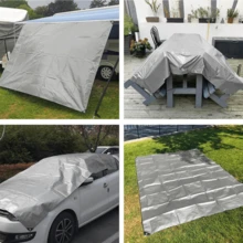 1pc Plastic Woven PE Waterproof Tarp, Outdoor Rain Cover, Waterproof Sunshade Cloth, Material Covering, Camping Protection, Simple Carport, Fence, Dog House, Animal Shelter, Party Backdrop, Random Style - Multiple Styles - View 3