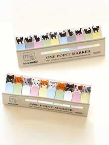 150 Sheets/Pack, Cute Cat-Themed Sticky Note Set-A Must-Have For Bookmarks And Memos, An Office Essential Back To School - one-size - View 1