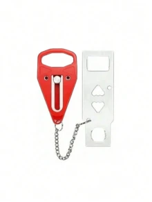 1/2 Reinforced Portable Travel Security Lock, Provides Extra Privacy And Security Protection For Travel And Hotel Stays. This Compact Lock Can Be Used As A Home Security Lock And Travel Lock. 2-Piece Set (1 Lock + 1 Black Bag/1 Door Stopper) - Multicolor - View 9