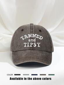 1件女款 TANNED AND TIPSY 字母刺繡時尚軟頂棒球帽，可調帽簷，透氣防曬戶外帽，適合戶外運動、露營、旅行與度假的假期禮物 - 棒球帽 - 查看 16