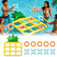 Pool Game Set Reusable Giant Inflatable Floating Pineapple Tic Tac Toe And Toss Game Durable Portable Easy To Operate Suitable For Beach Camping Garden Summer Holiday Outdoor Water Fun Swimming Backyard Activities Carnival Party Adults Family 2-10 Players - Multicolor - View 9