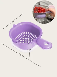 Máy sấy trái cây, rổ rau củ, rổ thoát nước có tay cầm gấp và nắp đậy, bát thoát nước cho hộp bảo quản trái cây và rau củ tươi, màu nâu, hồng, xanh dương, tím, xanh lá và thìa trắng. - Nhiều màu - Xem 15