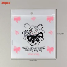 30pcs Transparent Frosted Holiday Gift Packaging Bags, Self-Sealing Gift Bags, Jewelry Accessory Gift Bags, Cute Cartoon Animal Self-Sealing Bags, Bow And Dog Pattern Gift Packaging Bags, Suitable For Holiday And Birthday Gift Packaging, Daily Storage Bags And Plastic Self-Sealing Bags. - Gift Bags - View 9