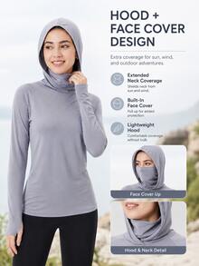 OKP 3 Pack Summer Outdoor UPF 50+ Sun Shirts For Women Hooded With Mask Breathable Quick Dry Athletic Sportswear Tee - Multicolor - View 6