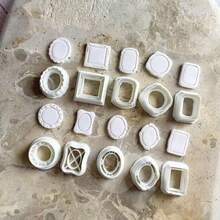 Geometric French Frame Style Soft Clay Mold, High Precision Cutting Mold, Handmade Gift Jewelry Pendant Clay Cutting Tool DIY Creative Decoration Earrings, Brooch, Clay Sculpture Making Mold - White - View 7