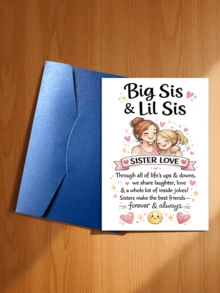 1pc "Sisters" Greeting Card With Envelope - Thoughtful Gift For Sisters, Celebrating Sisterly Love, Suitable For Birthday And Special Occasions, Blank Inside - View 17