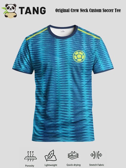 Camiseta de fútbol de visitante de Colombia 25/26 para hombres & Top deportivo cómodo de cuello redondo & Camiseta de fútbol suave, ligera y cómoda & Adecuada para partidos de fútbol, entrenamiento, uso casual y de vacaciones & Regalo para otros & Copa del Mundo