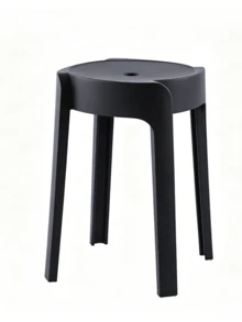 1 Piece, 5 Pieces Integrally Molded Plastic Round Stools, Multiple Colors Available, Hollow Round Seat With Anti-Slip Stool Legs, Stackable For Space-Saving Storage, Simple Tall Stools For Adults, Suitable For Dining Rooms, Living Rooms And Bathrooms - Multicolor - View 11