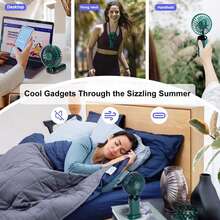 USB Rechargeable 1pc Portable Mini Fan - 5-Speed Adjustable Foldable Fan With LED Display - Battery Powered, Plastic Material, Suitable For Desktop, Office, Bedroom, Outdoor Travel, Camping, Back To School Supplies - N15 - View 11