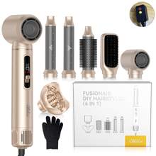 UKLISS 6-In-1 Multifunctional 200 Million Negative Ion Hot Air Brush & Auto Curler & Hair Dryer Set, 6 Interchangeable Brush Heads, Auto Curl, Straighten, Volumize, Shape; Smooth Frizz, 3 Temperature Settings, Dual-Directional Airflow Auto Curl, Beginner Friendly; Anti-Scald Body With 360° Anti-Tangle Power Cord, Perfect For Gifts And Travel, Mother's Day, Valentine's Day - Multicolor - View 13