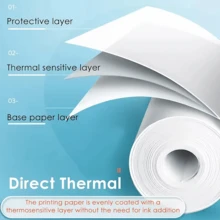 5/10/20 Rolls Mini Printer Paper White Continuous Self-Adhesive Sticker Paper Suitable For Portable High-Definition Photo Printer Paper Printing Study Notes, Work, Photos, Images, Memo Mini Printer Paper 57mm - 1 Set - View 5