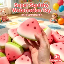 1pc Mini Triangular Watermelon Slice Squishy Toy, Wet-Feel Super Soft Slow Rebound Squeeze Stress Relief Toy, Cute Fruit Pressure Release Venting Toy, Suitable For Children 3 Years Old And Above And Adults, Desktop Decoration Gift - Multicolor - View 13