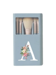 便攜式化妝刷組附鏡子，花卉印花字母 A-Z，盒裝化妝刷組，多功能化妝刷組附鏡子盒，迷你多功能化妝刷，底妝刷、眼影刷、基礎化妝工具暈染刷，化妝收納架含化妝刷，方便實用，女孩理想禮物，便攜旅行用品，旅行必需品 - 彩色 - 查看 24