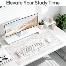 Leather Desk Pad Protector Japanese Anime Y2K Pink Girl Love Kissing Bunny Bow Flower Mouse Pad Office Desk Mat Waterproof Non-Slip Gaming PU Desk Blotter Gaming Esports User - View 3