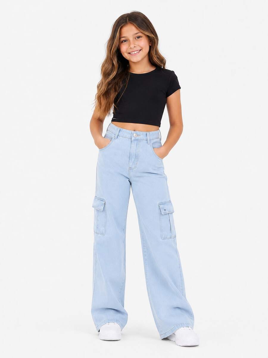 Tween Girls Jeans - Light Wash - View 1