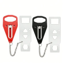 1/2 Reinforced Portable Travel Security Lock, Provides Extra Privacy And Security Protection For Travel And Hotel Stays. This Compact Lock Can Be Used As A Home Security Lock And Travel Lock. 2-Piece Set (1 Lock + 1 Black Bag/1 Door Stopper) - Multicolor - View 12