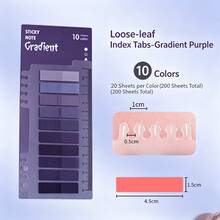 1pc Gradient Color Index Tab Sticky Notes, Reusable Writable Page Marker Flags With Ruler, Loose-Leaf Notebook Divider Labels, Multi-Color Book Marking Stickers, Suitable For Office, School, Journal Classification School Supplies - one-size - View 14